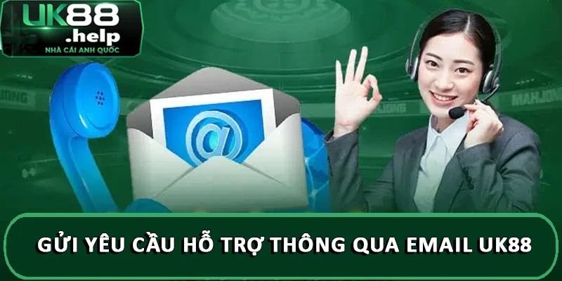 Gửi yêu cầu hỗ trợ thông qua Email UK88